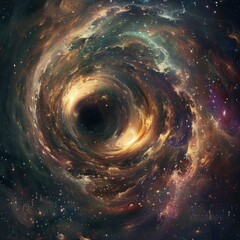 Wall Mural - wormhole. space galaxy spiral vortex. generative ai technology.