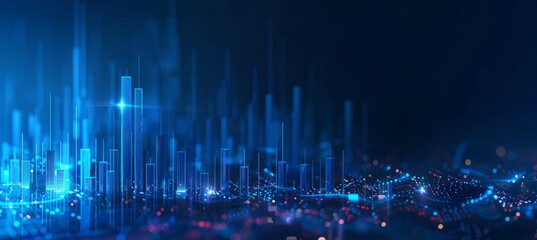 Poster - Digital chart business data. Finance economy market visualization. Generative AI technology.	
