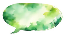 Watercolor Green Speech Bubble Illustration, Perfect For Artistic Messaging Concepts And Eco-friendly Communication Themes, Suitable For Earth Day Promotions
