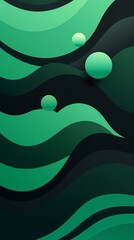 Poster - a green and black waves with circles