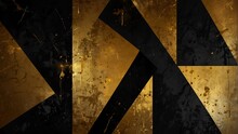 Background, Black And Gold, Grunge Rusty Warning Sign With Black And Yellow Arrows On It