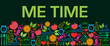 Me Time Health Symbols Green Colorful Texture Bottom 