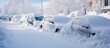 Snow-covered vehicles in a Moscow street