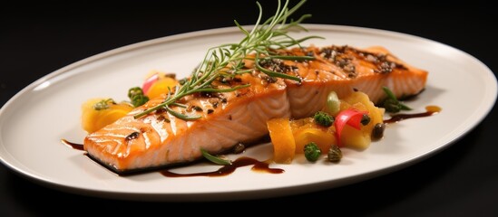 Sticker - Plate of salmon and veggies