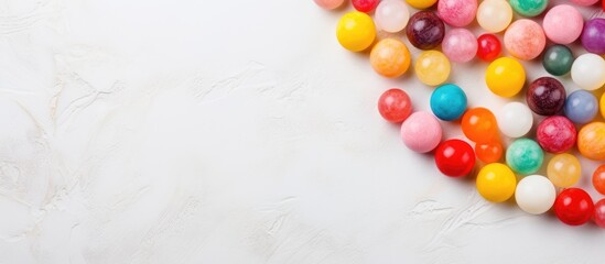 Poster - Many assorted candies on a white surface