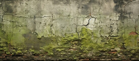 Wall Mural - Green moss on textured wall