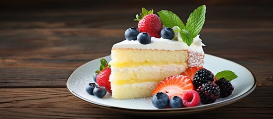Poster - Plate adorned with cake and berries