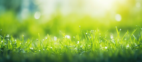 Sticker - Green grass field with dew drops