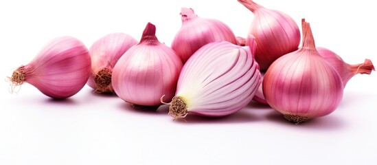 Poster - Close-up of onions on white surface