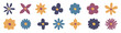 Flower icons. Set of isolated flowers