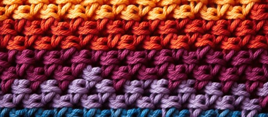 Poster - Crocheted blanket close up in vibrant hues