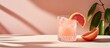 Glass Water Grapefruit Slice Close Up