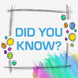 Did You Know Colorful Lines Sketch Dots Frame Text 