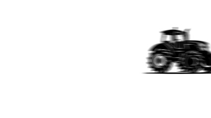 Poster - Animation set, tractor symbol. Animations: transparency, zooms, transition top to down, transition left to right, slide up to down, slide left to right