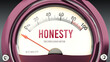 Honesty and Truthfulness Meter that hits less than zero, showing an extremely low level of honesty, none of it, insufficient. Minimum value, below the norm. Lack of honesty. ,3d illustration