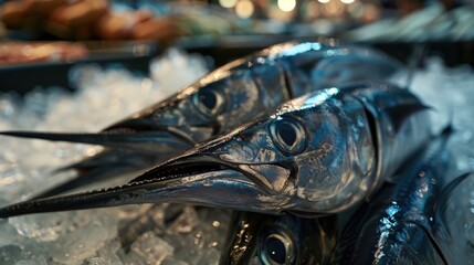 Two fish sitting on top of ice. Suitable for winter themes