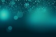 Teal banner dark bokeh particles glitter awards dust gradient abstract background. Futuristic glittering in space on teal background blank empty with copy space 