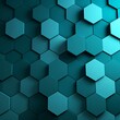 Teal hexagons pattern on teal background. Genetic research, molecular structure. Chemical engineering
