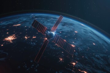 Poster - A stunning satellite view of the Earth at night. Perfect for scientific and educational projects