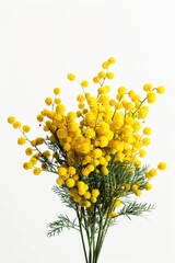 Poster - Yellow flowers arranged in a vase on a table, perfect for home decor