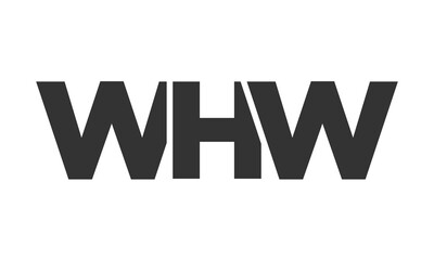 Poster - WHW logo design template with strong and modern bold text. Initial based vector logotype featuring simple and minimal typography. Trendy company identity.