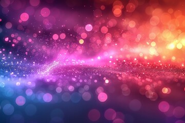 Poster - A magical display of vivid pink, purple, and red hues with glittering particles evoking a dreamlike space