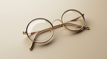 Aufkleber - A pair of glasses resting on a table. Suitable for various lifestyle and office concepts