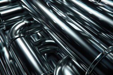 Poster - A network of interconnected pipes, suitable for industrial concepts