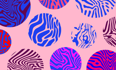 Aufkleber - Abstract geometric background with composition of texured circles. Simple minimal contemporary design. 