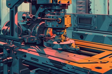 Poster - A machine placed on a table, suitable for technology concepts