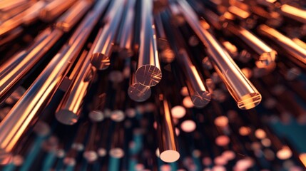 Aufkleber - Close up view of a bunch of metal rods. Suitable for industrial and construction themes