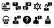 A set of 10 Customer Support icons as online chat, chat support, question answer