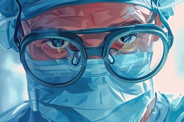 Aufkleber - Close up portrait of a person wearing glasses, suitable for various business and education concepts