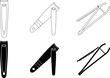 outline silhouette nail clipper icon set
