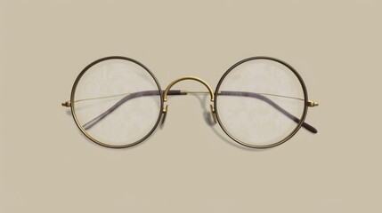 Aufkleber - A pair of glasses resting on a table. Suitable for various concepts