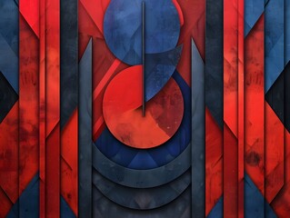 Poster - royal red, and royal blue , abstract geometric luxury Backdrop