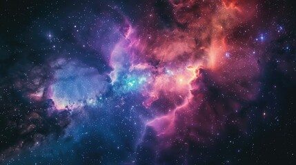Poster - Stunning image of a galaxy with stars and nebulas. Perfect for science and space-related projects