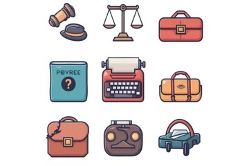 Poster - Various objects on a clean white backdrop, suitable for product showcasing