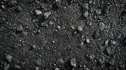 A closeup of the asphalt material featuring a smooth and dark textured surface. . AI generation.