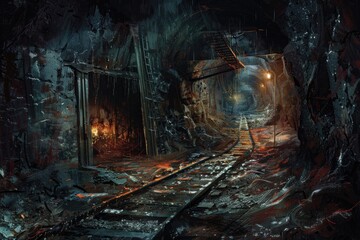 Poster - A scenic view of a train passing through a tunnel. Ideal for transportation concepts
