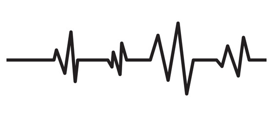 Heart beat line icon. EKG heart beat line, vector. Cardiogram line icon, sign. Heart pulse silhouette, icon, symbol. Heartbeat  pulse vector. Vector illustration.