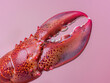 Detailed macro shot of a lobster s claw, set against a complementary pastel mauve background to enhance visual interest, no grunge, no dust, 4k