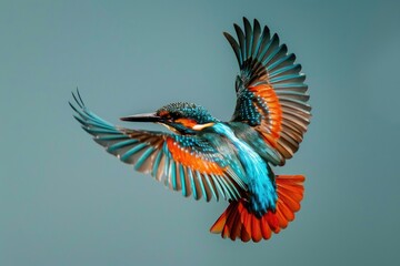 Aufkleber - A vibrant bird soaring through the sky, suitable for various designs