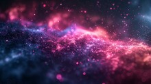B'Pink And Blue Glowing Particles Wave Background'