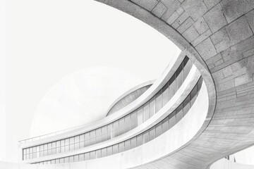 Wall Mural - Black and white image of a modern building. Suitable for architectural design projects