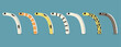 Garden eel 5 cute on a blue background, vector illustration.