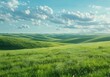 © Adobe Contributor - b'Green rolling hills under blue sky with white clouds'