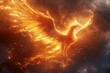 Fire burning Phoenix Bird. phoenix in fire, phoenix rising, fiery bird, phoenix rising from the ashes,