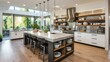 © Adobe Contributor - b'Modern kitchen interior with island and stainless steel appliances'