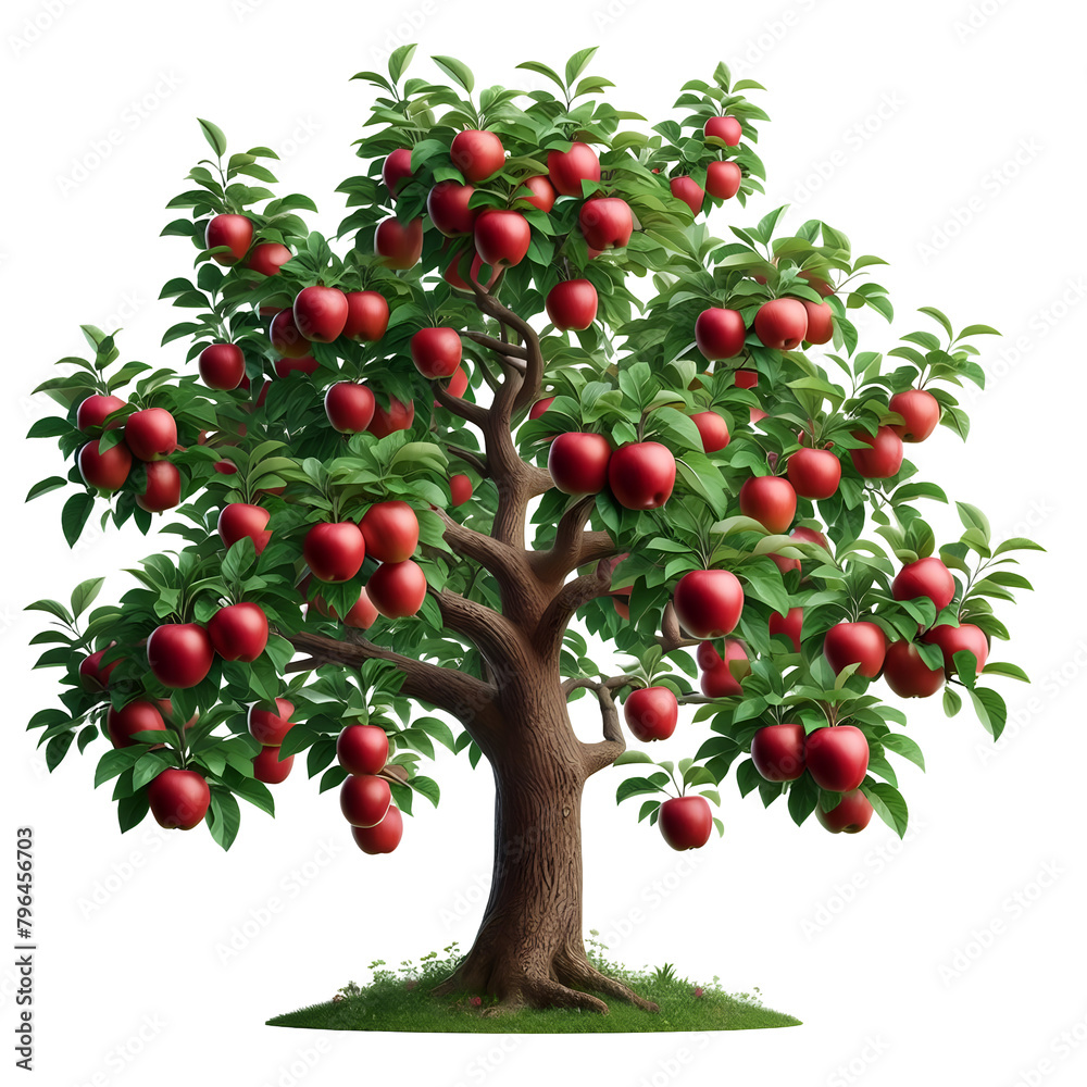 red apple tree plant isolated on transparent background png Stock ...